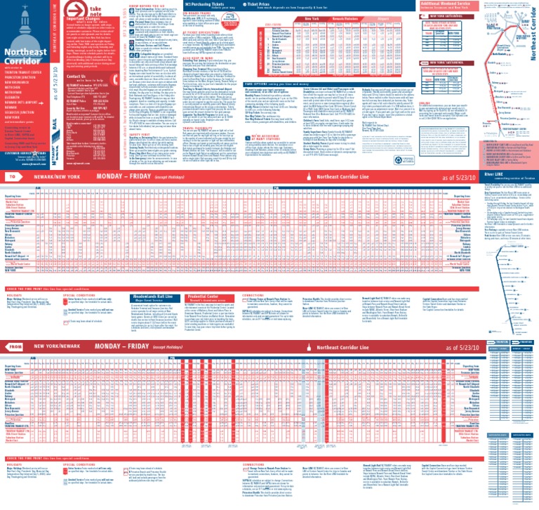 Northeast Corridor Schedule | Nj Transit | Public Transport | Free 30