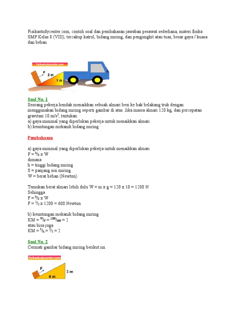 23+ Contoh Soal Kesetimbangan Benda Tegar Jungkat Jungkit