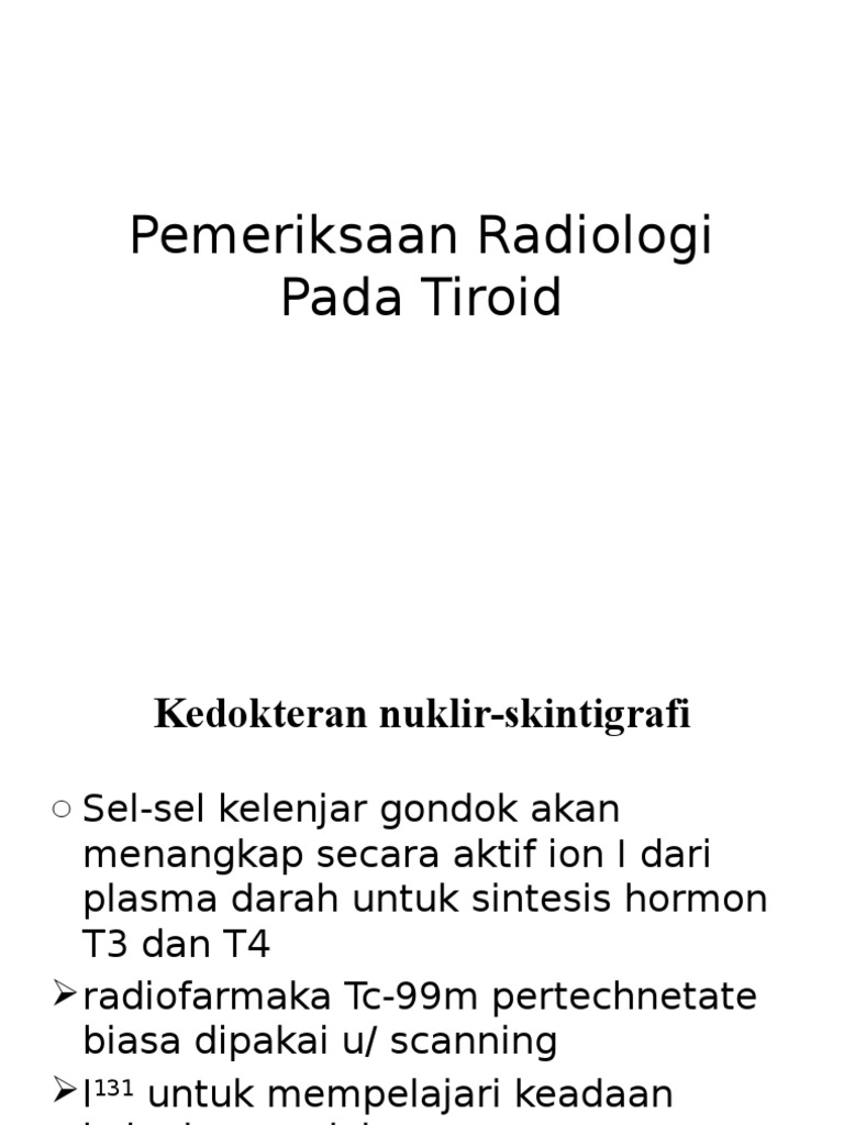 Pemeriksaan Radiologi Tiroid dan Metode | PDF