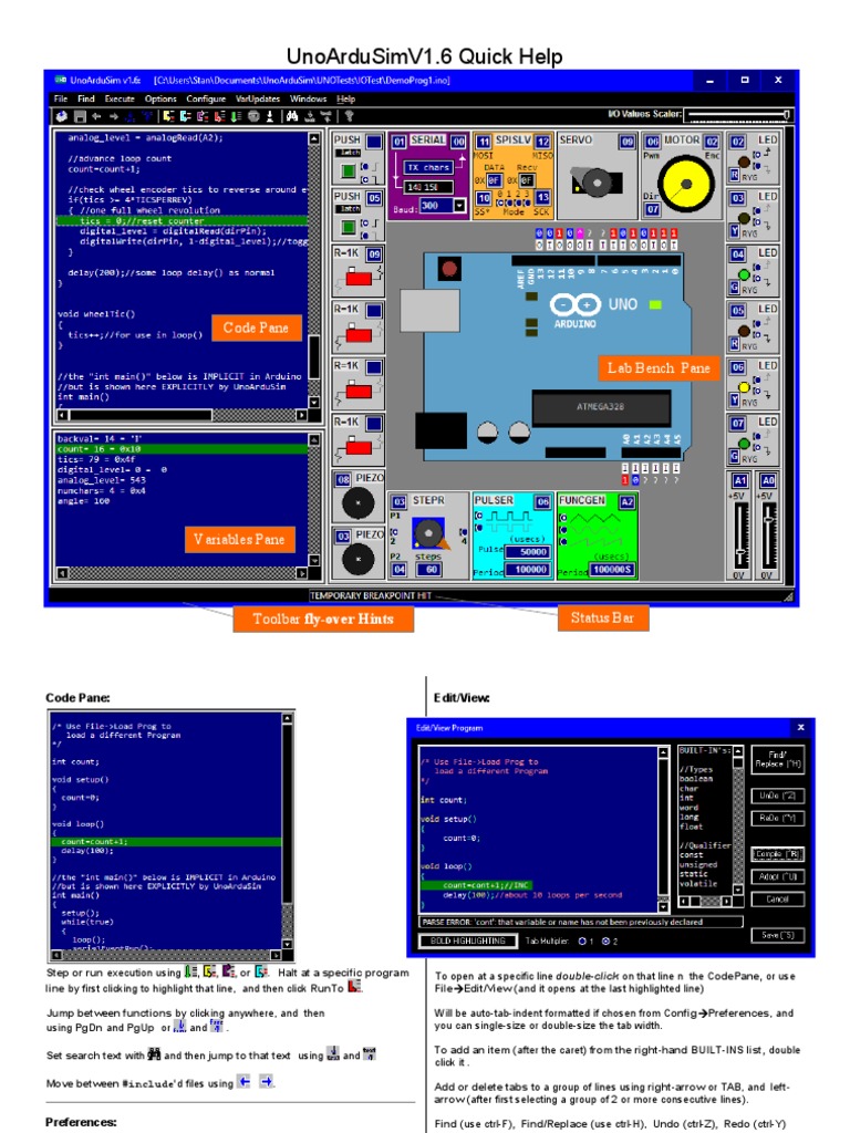 UnoArduSim_QuickHelp | Computing | Technology
