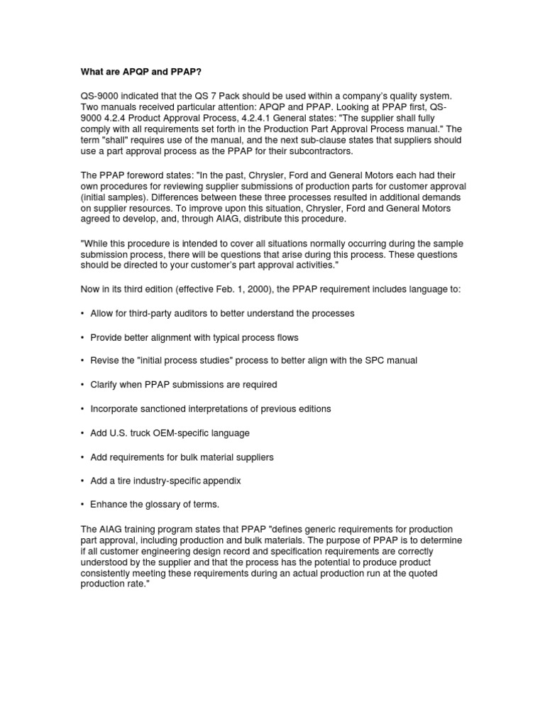 What Are APQP and PPAP | PDF | Systems Science | Evaluation