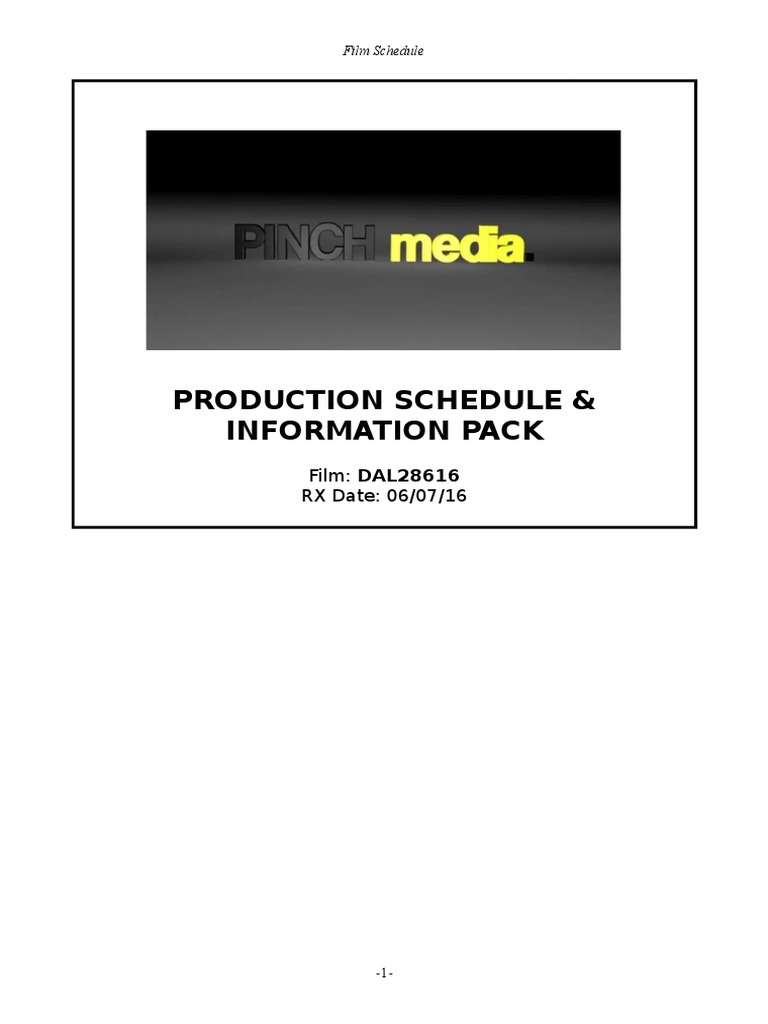 Netherhall Film Production Schedule | PDF | Technology & Engineering