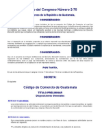 Código de Comercio de Guatemala - DeCRETO DEL CONGRESO 2-70