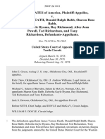 United States v. James Vernon Heath, Donald Ralph Babb, Sharon Rose Babb, Deborha Gayle Hyams, Ray Richmond, Alice Jean Powell, Ted Richardson, and Tony Richardson, 580 F.2d 1011, 10th Cir. (1978)