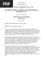 Bill's Coal Company, Inc. v. Board of Public Utilities of Springfield, Missouri, 685 F.2d 360, 10th Cir. (1982)