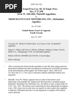 44 Fair Empl - Prac.cas. 58, 43 Empl. Prac. Dec. P 37,209 Alvin W. Meade v. Merchants Fast Motorline, Inc., 820 F.2d 1124, 10th Cir. (1987)