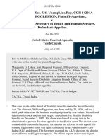 22 Soc - Sec.rep - Ser. 336, Unempl - Ins.rep. CCH 14201a William B. Eggleston v. Otis R. Bowen, Secretary of Health and Human Services, 851 F.2d 1244, 10th Cir. (1988)