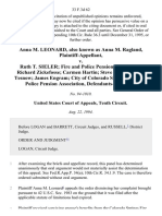 Anna M. Leonard, Also Known as Anna M. Ragland v. Ruth T. Sieler Fire and Police Pension Association Richard Zickefosse Carmen Hartin Steve Hilfers Arnie Tesnow James Engram City of Colorado Springs Fire and Police Pension Association, 33 F.3d 62, 10th Cir. (1994)