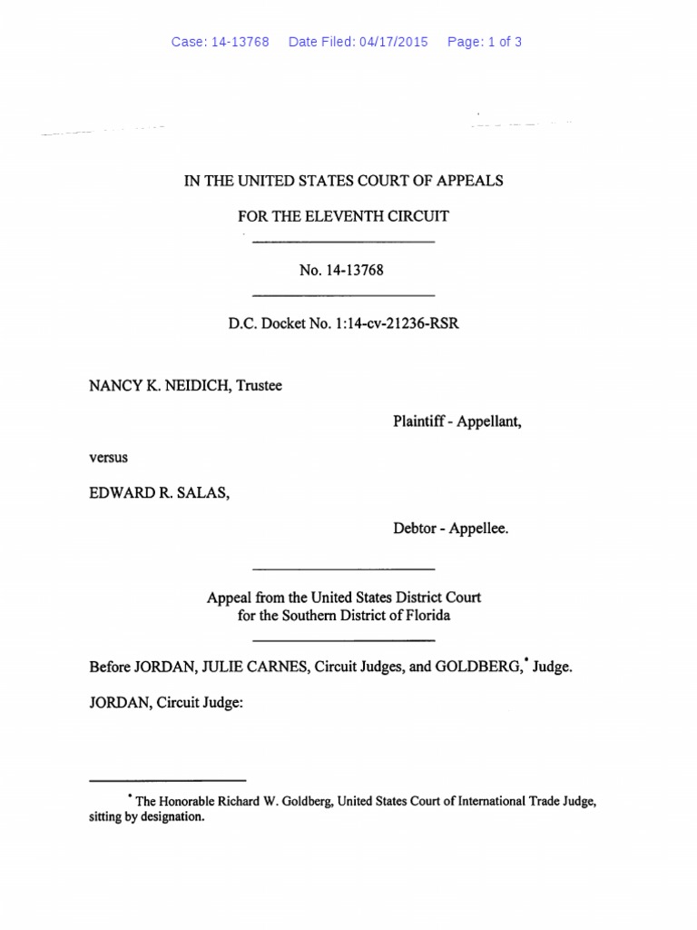 Nancy K. Neidich v. Edward R. Salas, 11th Cir. (2015) | PDF