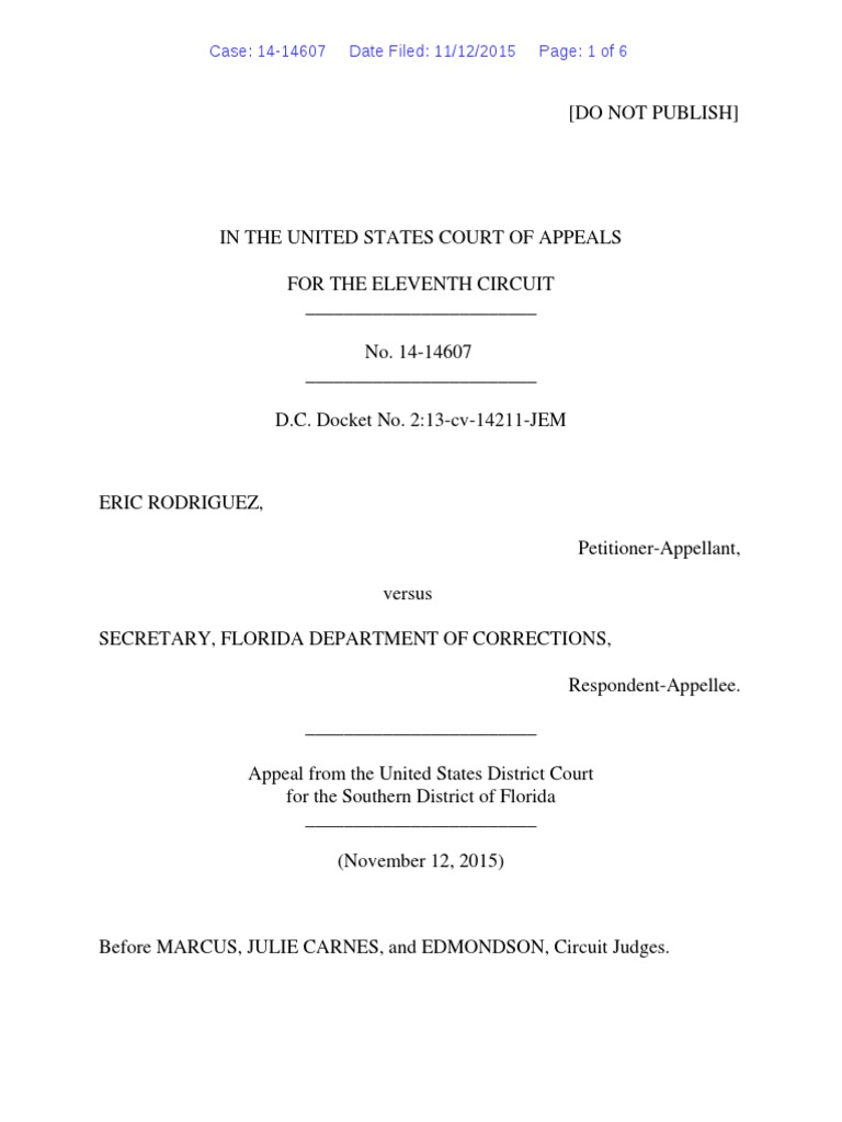 Florida Prisoner’s AEDPA Appeal Dismissed | PDF | Equitable Tolling ...