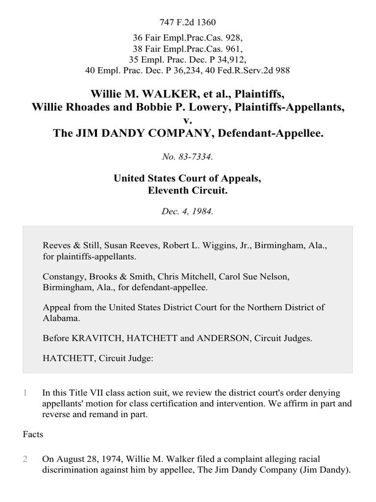 Title VII Class Action Appeal Summary | PDF | Class Action ...