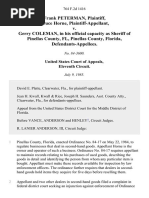 Frank Peterman, Bruce Horne v. Gerry Coleman, in His Official Capacity as Sheriff of Pinellas County, Fl, Pinellas County, Florida, 764 F.2d 1416, 11th Cir. (1985)