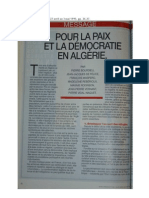 Pour La Paix Et La Démocratie en Algérie (Pétition Jeune Afrique)