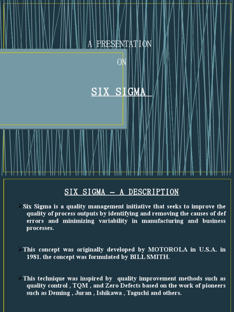 Six Sigma: Quality Management Overview | PDF | Six Sigma | Quality