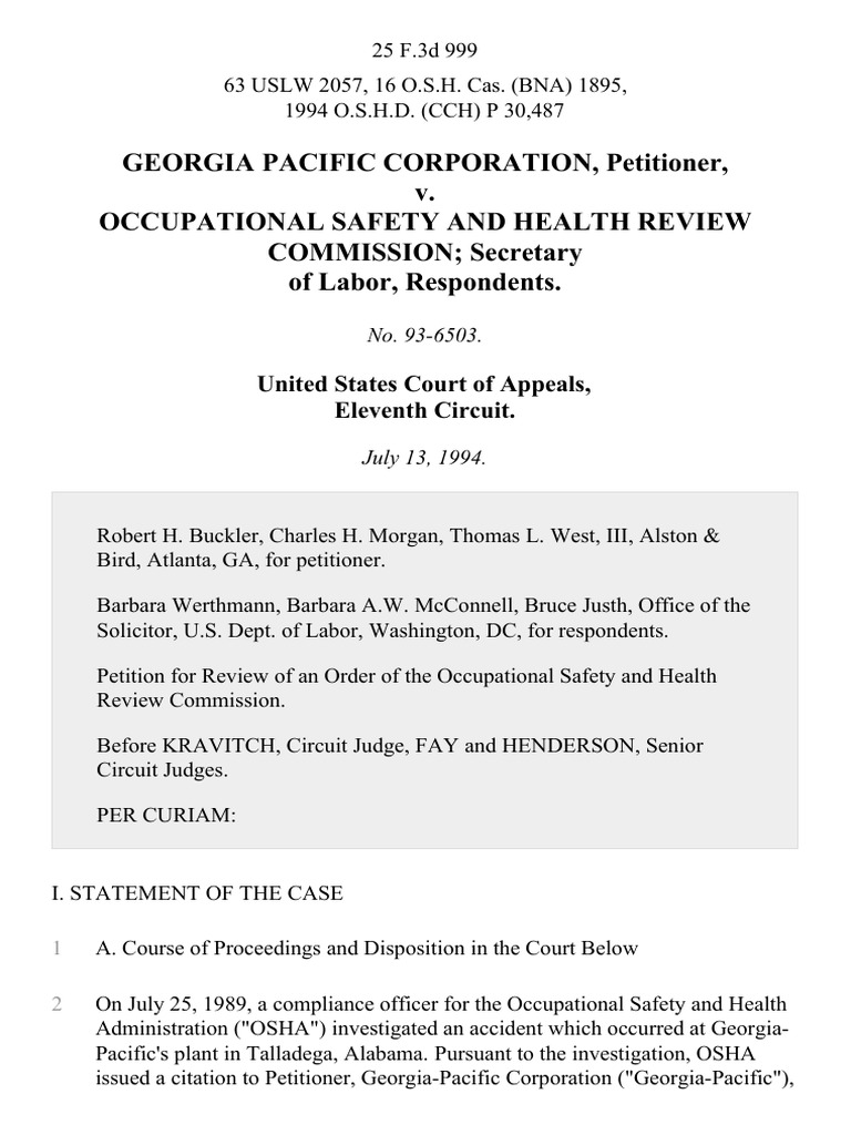 Pacific Corporation v. Occupational Safety and Health Review
