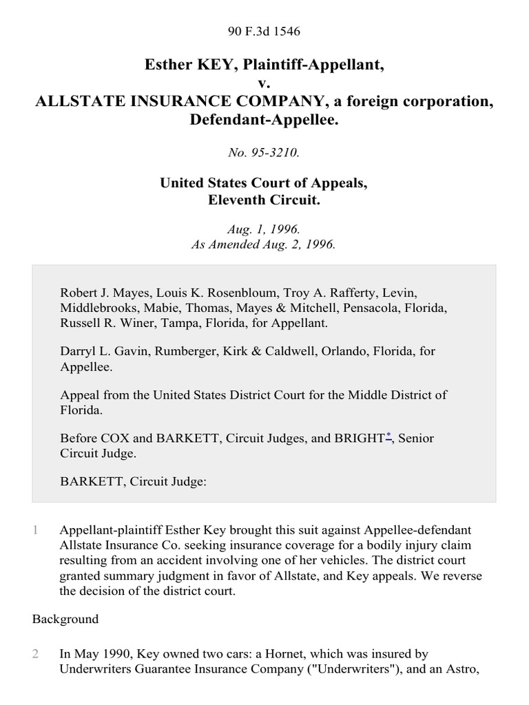 Allstate Insurance Coverage Appeal | PDF | Allstate | Plain Meaning Rule