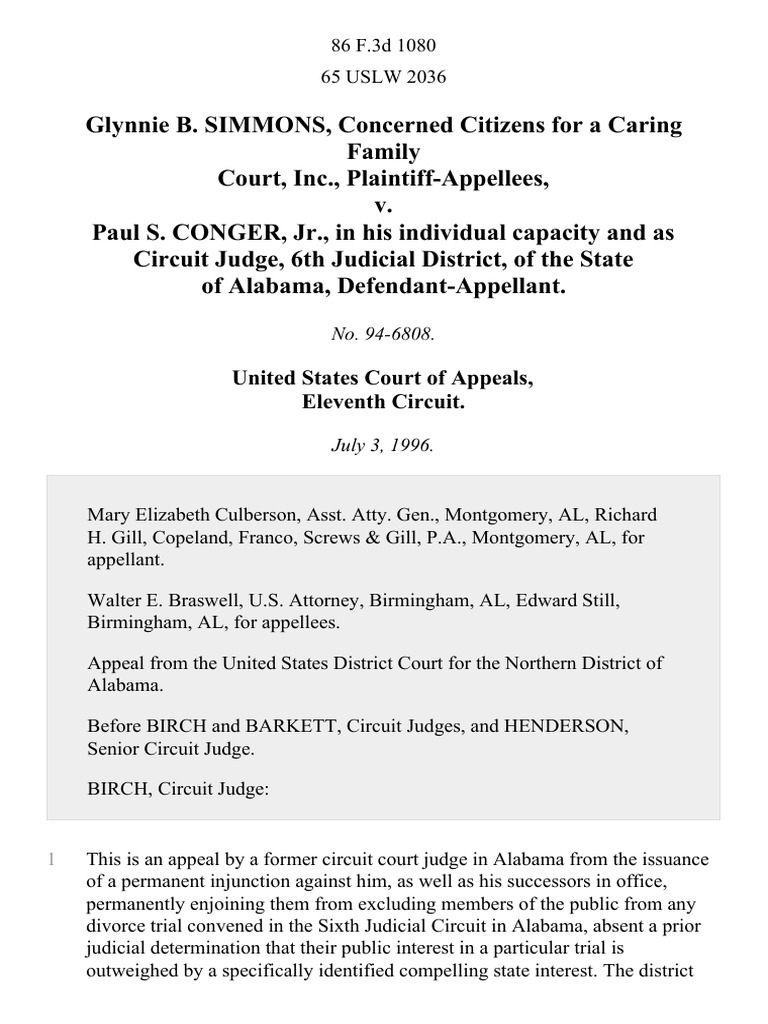 Glynnie B. Simmons, Concerned Citizens for a Caring Family Court, Inc