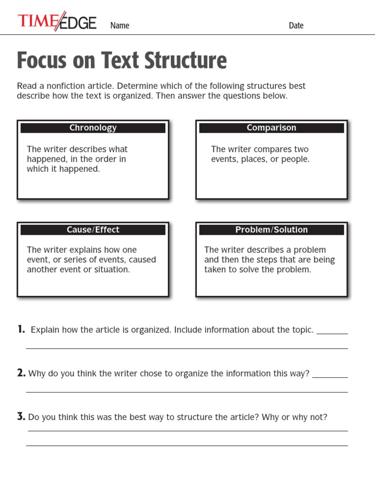 Focus On Text Structure | PDF
