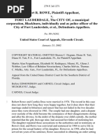 Robert R. Rowe v. Fort Lauderdale, 279 F.3d 1271, 11th Cir. (2002)