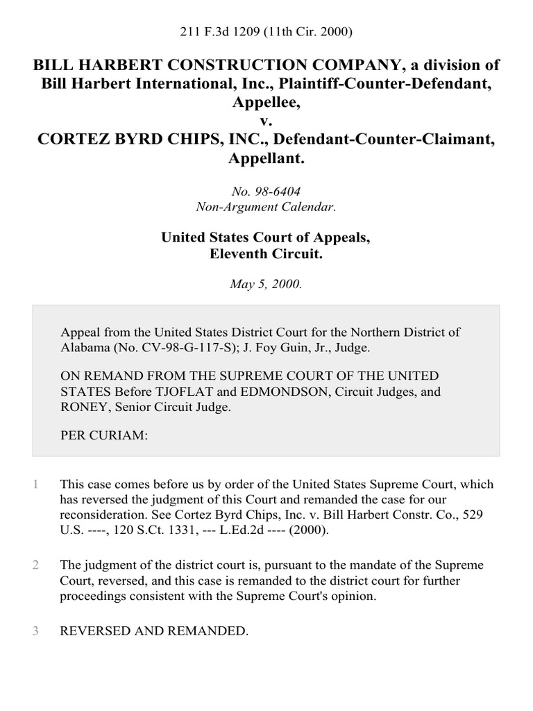 Bill Harbert Construction Company, A Division of Bill Harbert