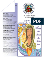 July 17, 2016 16th Sunday Ordinary Time: ST Joseph Parish