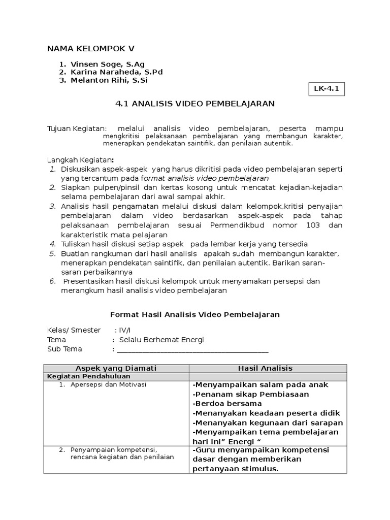 Lk 4 1 Analisis Video Pembelajaran