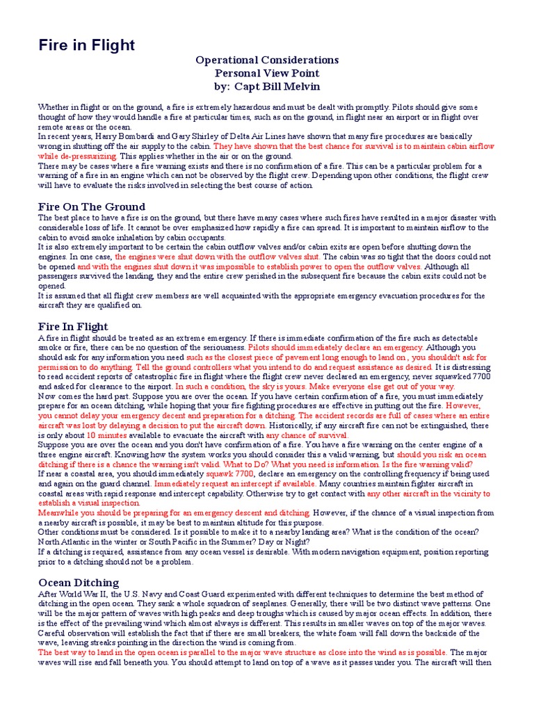 Fire in FL Fire in Flightight | PDF | Aviation Accidents And Incidents ...