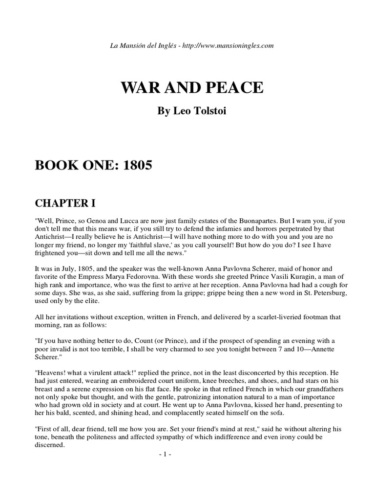 War And Peace Pdf