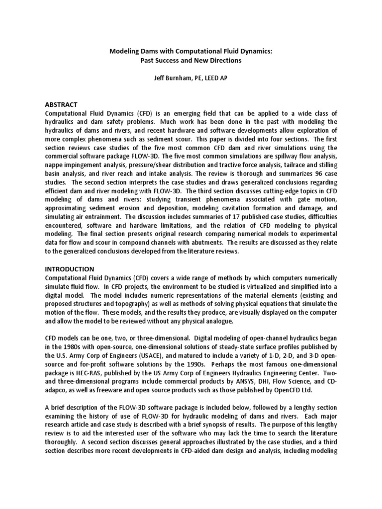 Modeling Dams With Computational Fluid Dynamics Past Success and New ...