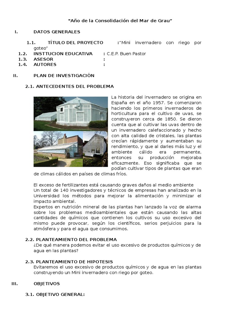 Proyecto Invernadero | PDF | Invernadero | Riego, image size:768x1024