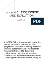 Lesson 1: Assessment and Evaluation: Assess 1