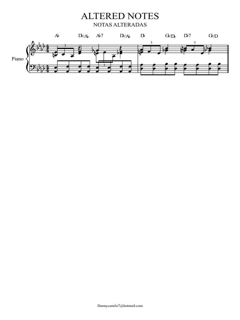 Altered Notes for Piano | PDF