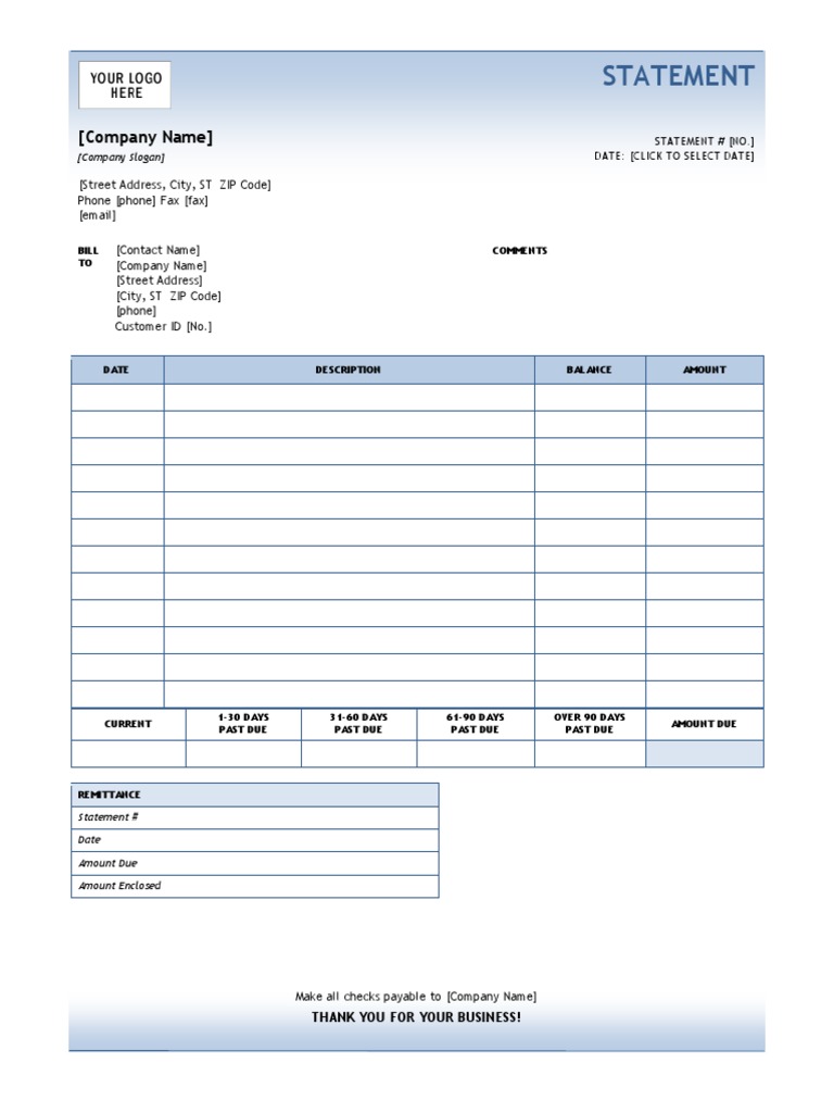 Invoice Statement Template | PDF | Business | Finance & Money Management