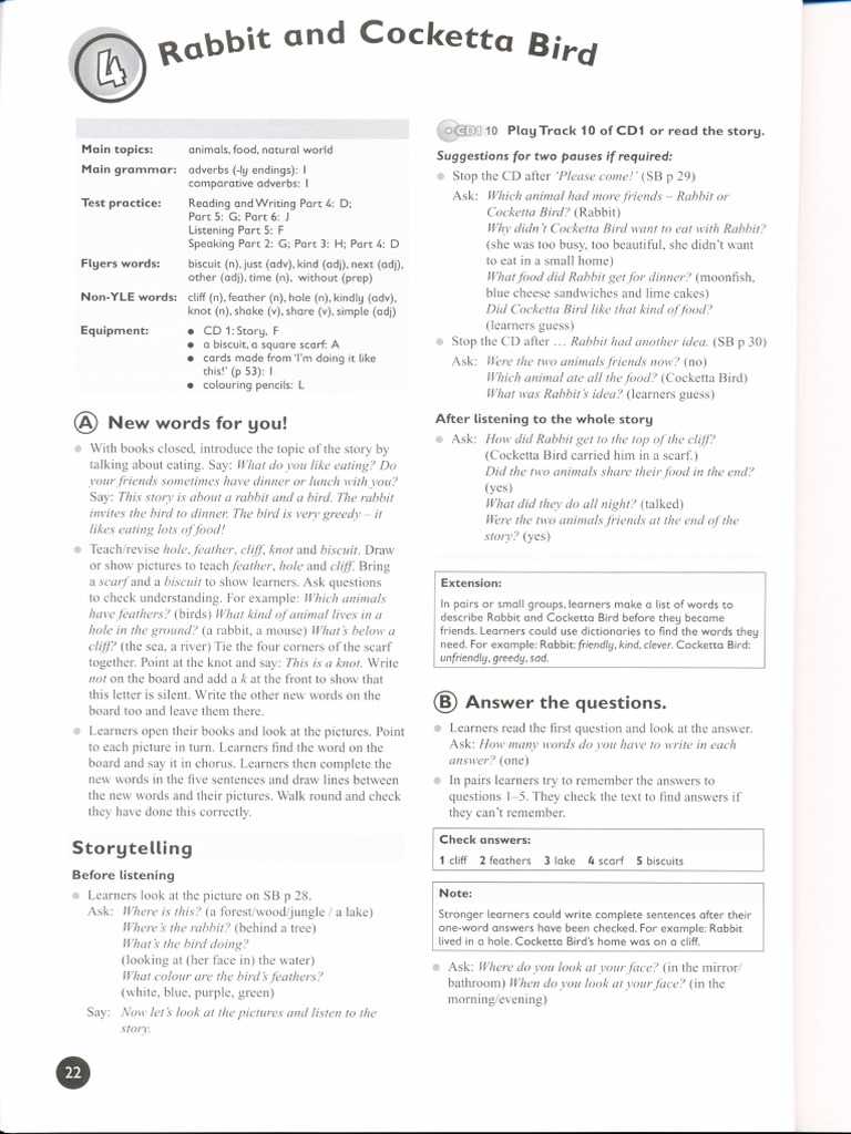 SFFM - 4 - Rabbit and Cocketta Bird - Teacher's Book | PDF