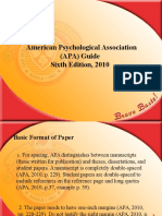 American Psychological Association (APA) Guide Sixth Edition, 2010