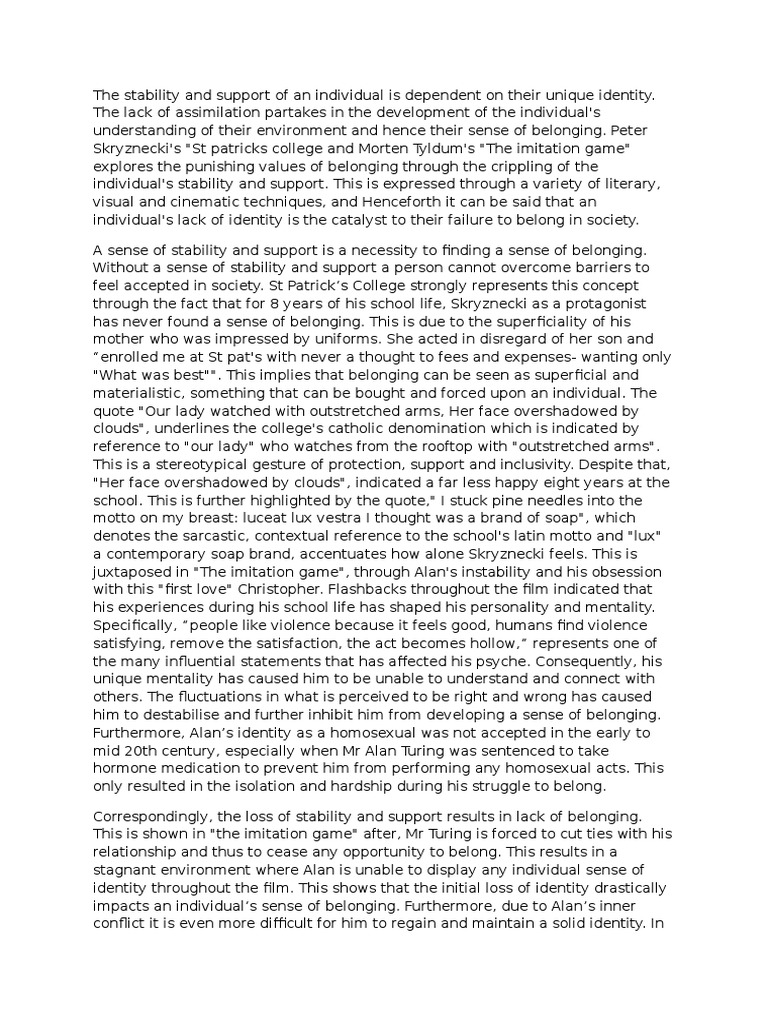 Belonging speech example picture