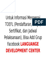 Untuk Informasi Mengenai TOEFL