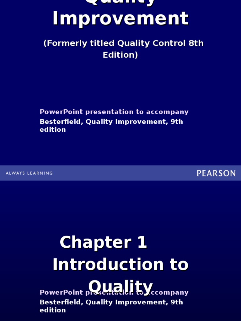 Chapter 1 Introduction To Quality Improvement - Part 1-1 | PDF | Iso ...
