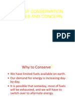 Energy Concervation Issues and Concern