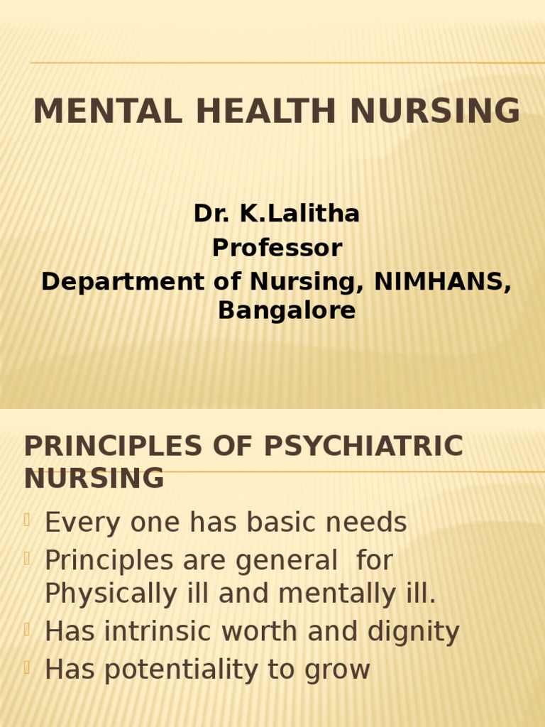 Principles of Psychiatric Nursing | Psychiatric And Mental Health