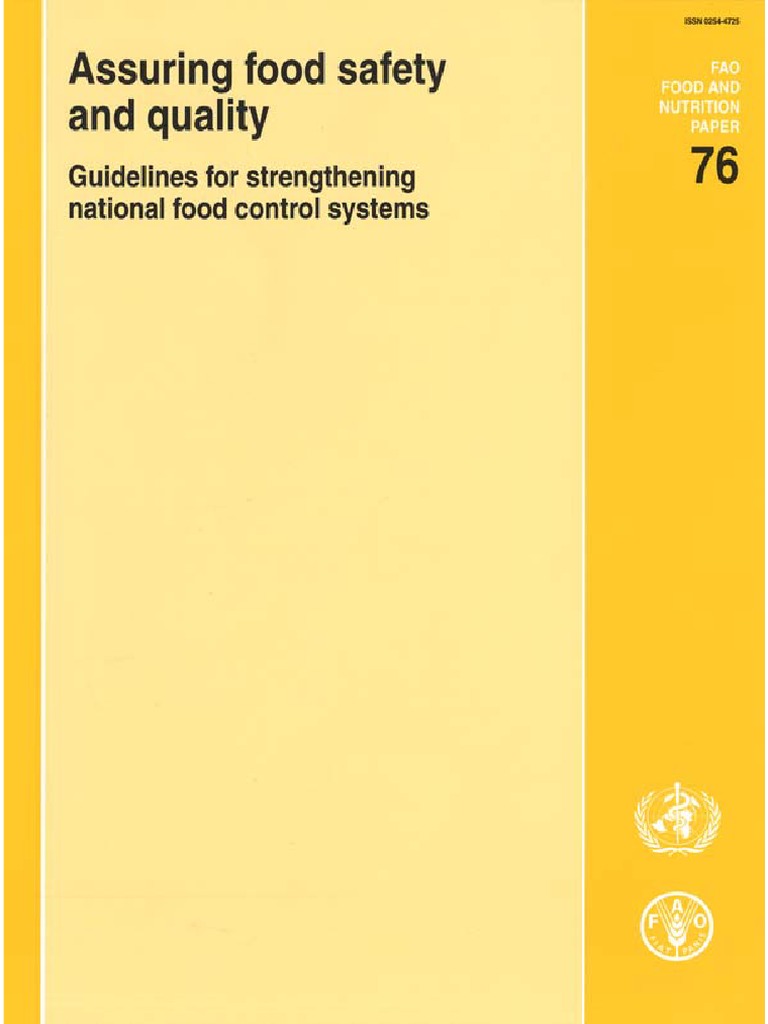 Fao Who Assuring Food Safety And Quality Guidelines 2003 Pdf Pdf