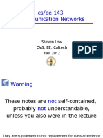 Cs/ee 143 Communication Networks: Steven Low CMS, EE, Caltech Fall 2012