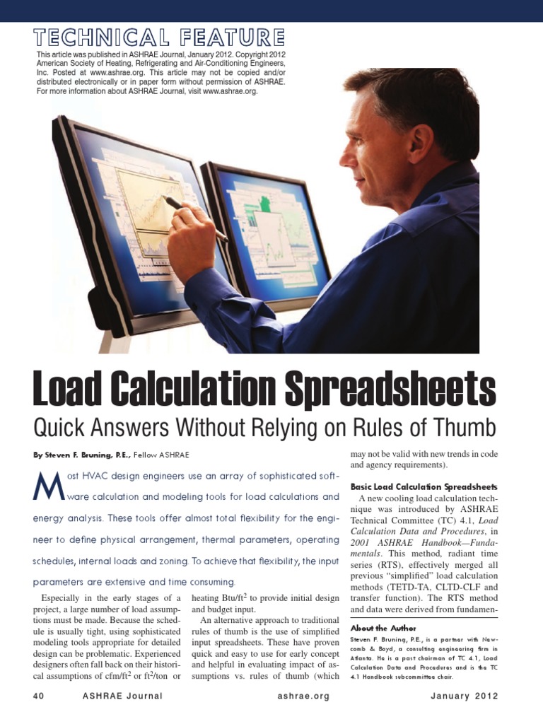 Load Calculation Spreadsheets: Quick Answers Without Relying On Rules ...