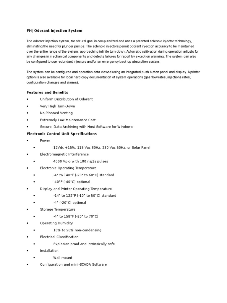 FH Odorant Injection | Fuel Injection | Manufactured Goods hyundai excel wiring diagram download 