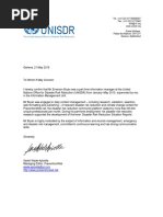 E. Bryan - UNISDR Letter
