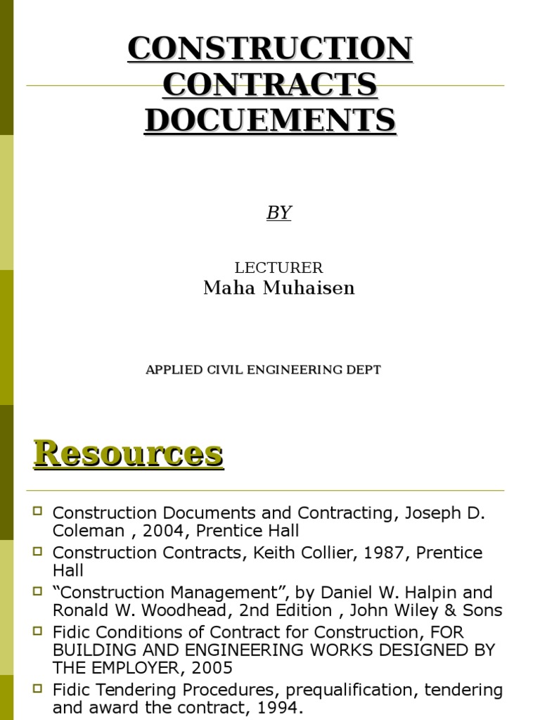 Construction Contracts Docuements | PDF | Construction Bidding ...