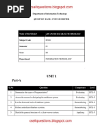 Unit 1 Part-A: Department of Information Technology Question Bank - Even Semester