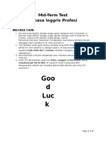Goo D Luc K: Mid-Term Test Bahasa Inggris Profesi