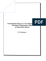 Aerodynamics Drag of A Two-Dimensional External Compression Inlet at Supersonic Speed