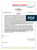 Mathematical Science: Test Booklet